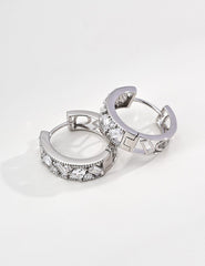 Zirconia Hoop Earrings | Elegant Minimalist Sparkle Jewelry for Women