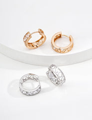 Zirconia Hoop Earrings | Elegant Minimalist Sparkle Jewelry for Women