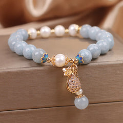 Inner Peace And Stress Relief Aquamarine Jade Blue Bracelet Bangle Bundle