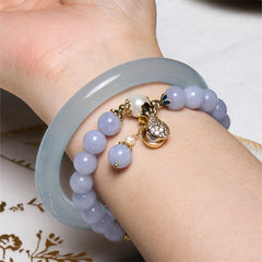 Inner Peace And Stress Relief Aquamarine Jade Blue Bracelet Bangle Bundle