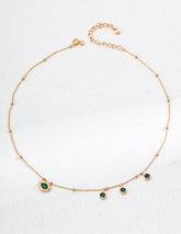 Minimalist Malachite Necklace for Women Natural Green Gemstone Jewelry