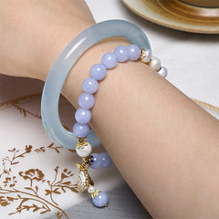 Inner Peace And Stress Relief Aquamarine Jade Blue Bracelet Bangle Bundle