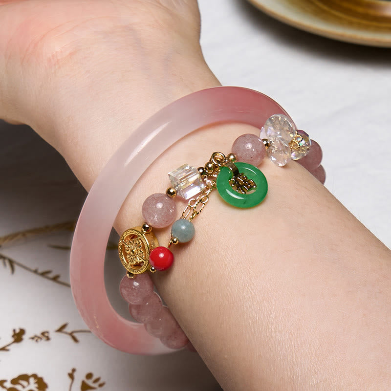 Attracting Love and Protection Pink Bracelet Bangle Bundle