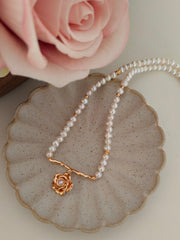 Rose Pearl Necklace | The Aethels