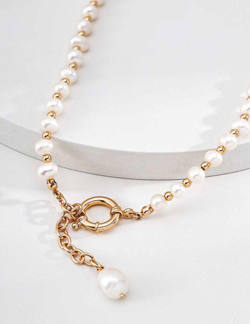 Pearl Reinvention Necklace Modern Irregular Silver Pearl Jewelry for Women