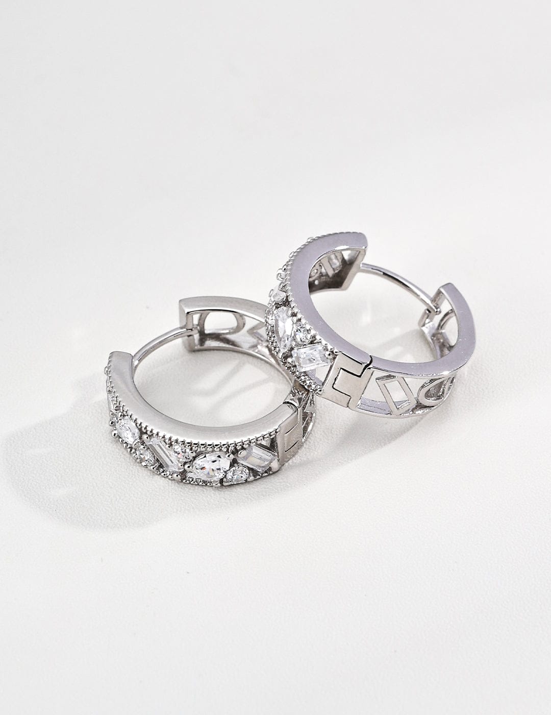 Zirconia Hoop Earrings | Elegant Minimalist Sparkle Jewelry for Women