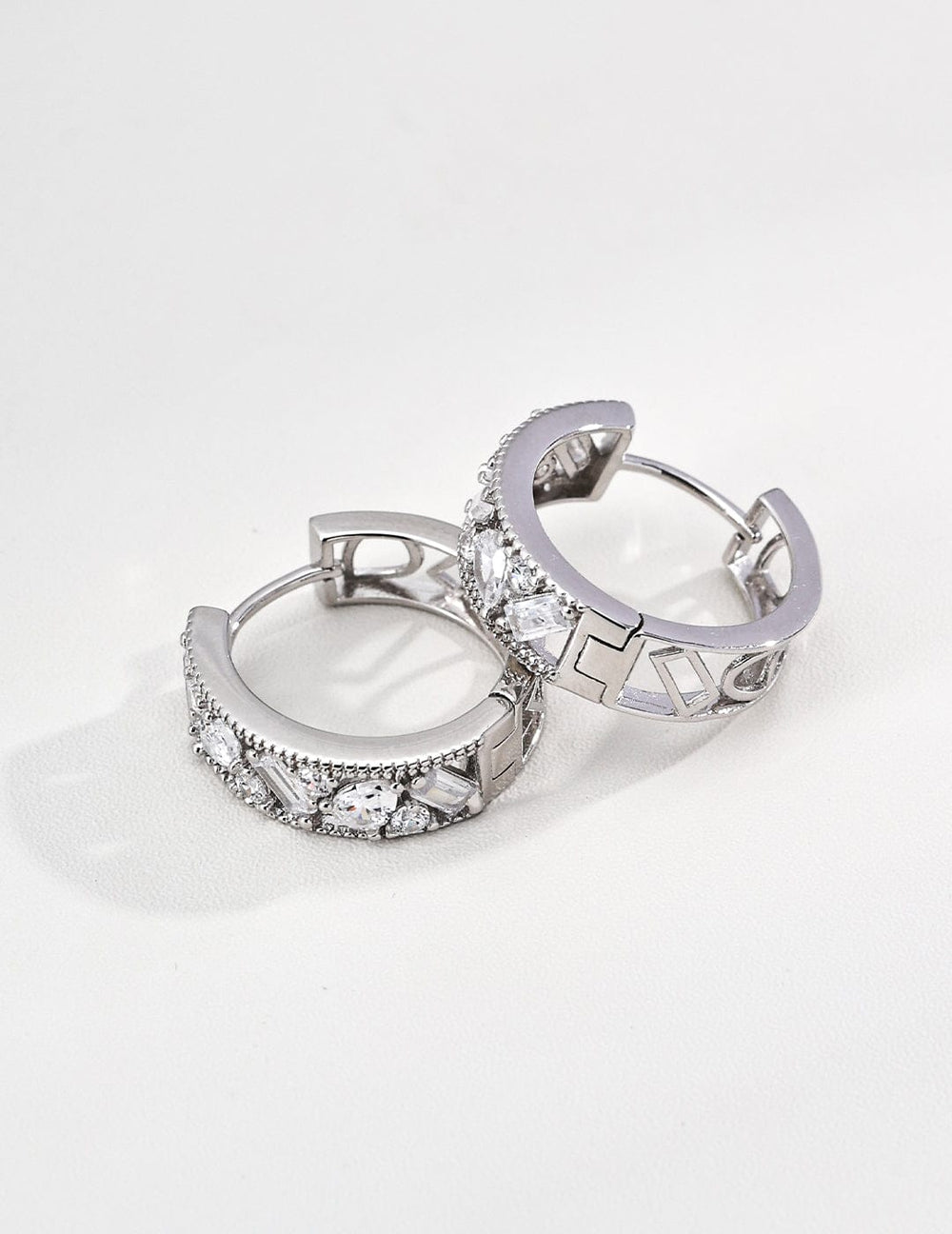 Zirconia Hoop Earrings | Elegant Minimalist Sparkle Jewelry for Women