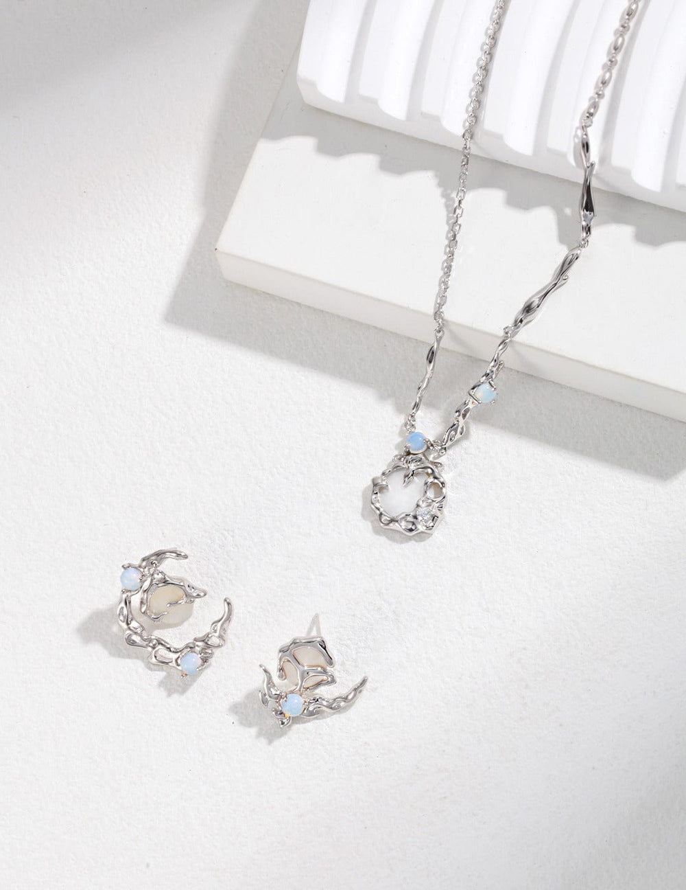 Moonstone & Pearl Jewelry Set for Women Elegant Moonlight Collection Gift