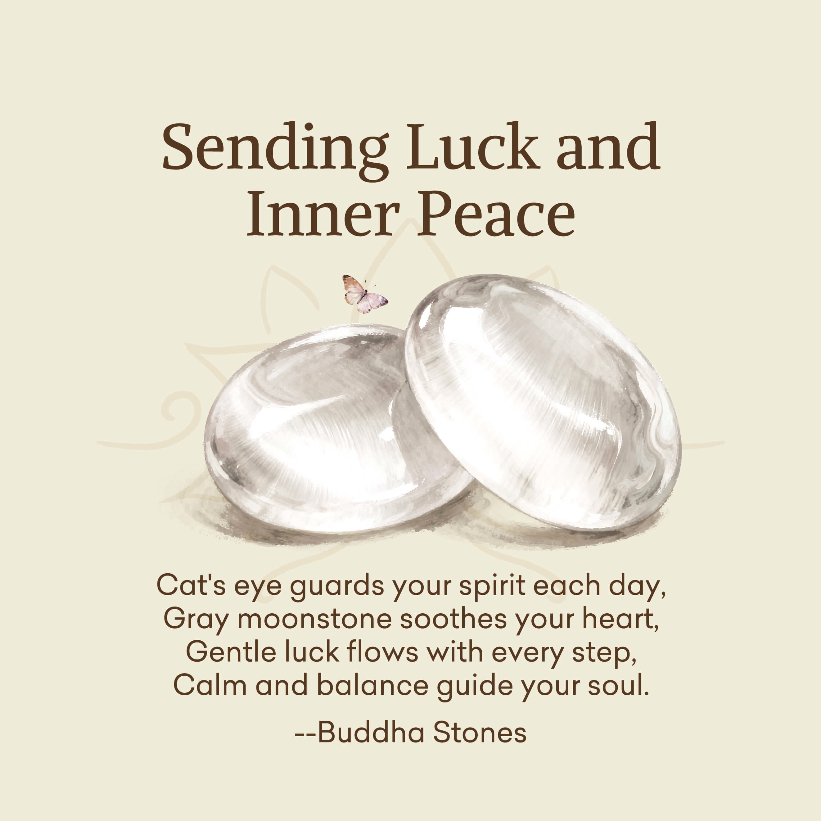 "Sending Luck and Inner Peace" Cat's Eye Butterfly Bracelet Includes Gift Message Card