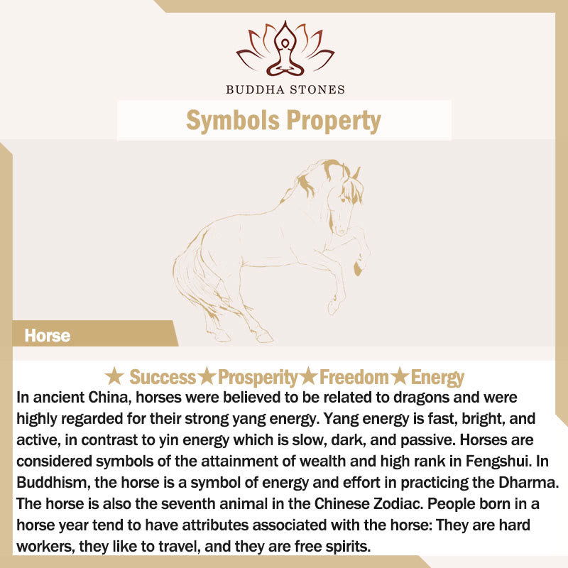 Year Of The Horse Garnet Fu Character Lucky Fortune Charm Protection Bracelet