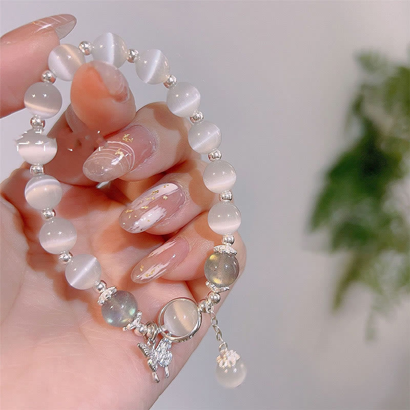 "Sending Luck and Inner Peace" Cat's Eye Butterfly Bracelet Includes Gift Message Card