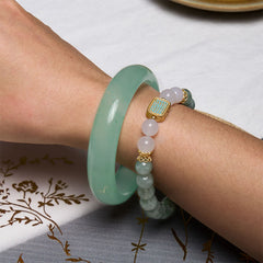 Promote New Beginnings Mint Green Jade Bracelet Bangle Bundle