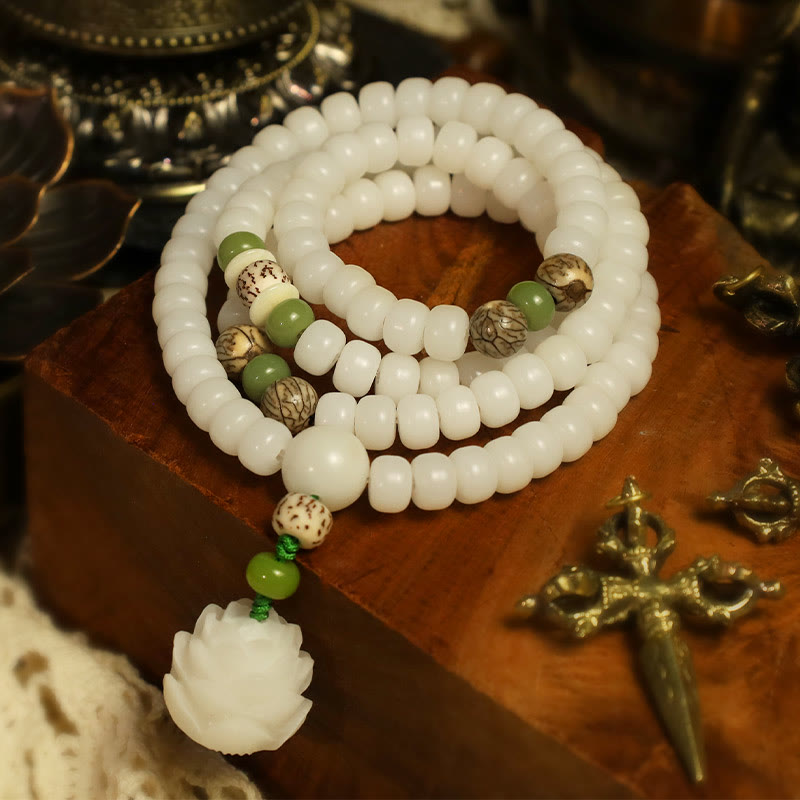 "Hoping for Serenity and Mindfulness" Bodhi Lotus Mala Includes Gift Message Card