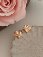 Heart Earrings & Ring Set Nature-Inspired Sparkle Jewelry for Women