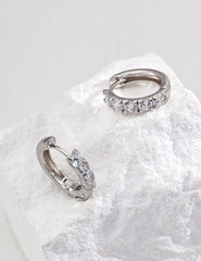 Minimalist Cubic Zirconia Stud Earrings Sparkle Jewelry 