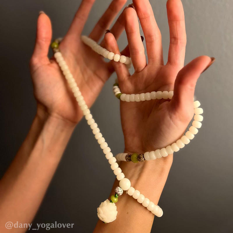 "Hoping for Serenity and Mindfulness" Bodhi Lotus Mala Includes Gift Message Card