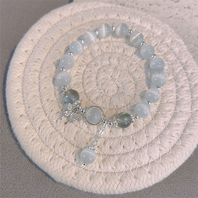 "Sending Luck and Inner Peace" Cat's Eye Butterfly Bracelet Includes Gift Message Card